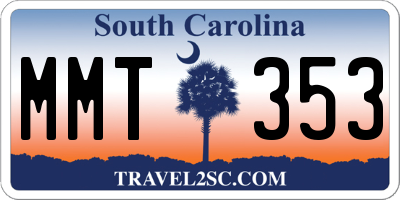 SC license plate MMT353