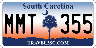 SC license plate MMT355