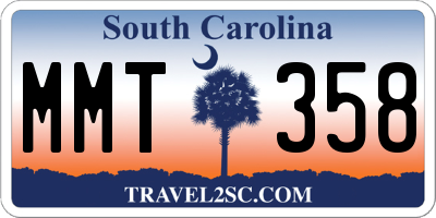 SC license plate MMT358