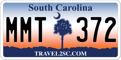 SC license plate MMT372