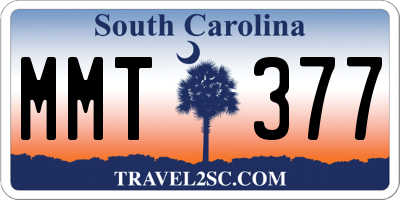 SC license plate MMT377