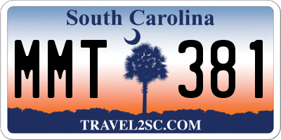 SC license plate MMT381