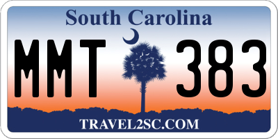 SC license plate MMT383
