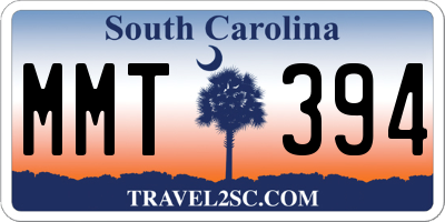 SC license plate MMT394