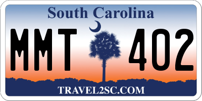 SC license plate MMT402