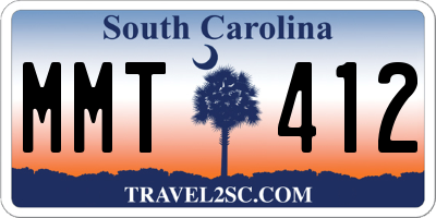 SC license plate MMT412