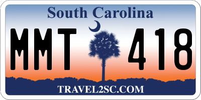 SC license plate MMT418