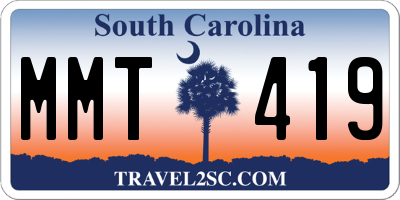 SC license plate MMT419