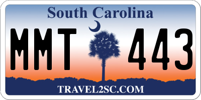 SC license plate MMT443