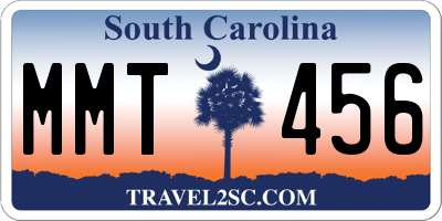SC license plate MMT456