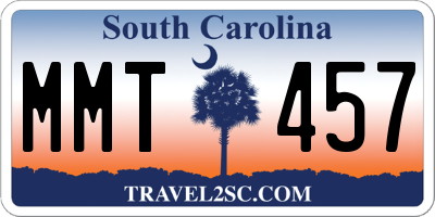 SC license plate MMT457