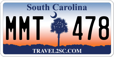 SC license plate MMT478