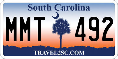 SC license plate MMT492