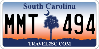 SC license plate MMT494