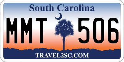 SC license plate MMT506