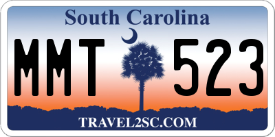SC license plate MMT523