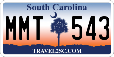 SC license plate MMT543