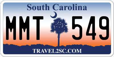 SC license plate MMT549