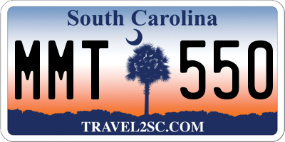 SC license plate MMT550