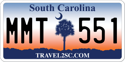 SC license plate MMT551