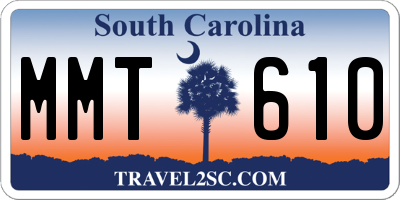 SC license plate MMT610