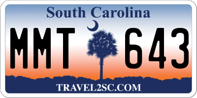 SC license plate MMT643