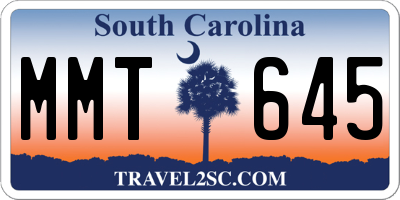 SC license plate MMT645