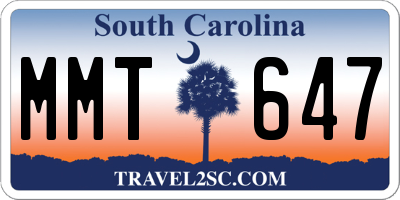 SC license plate MMT647