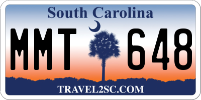 SC license plate MMT648