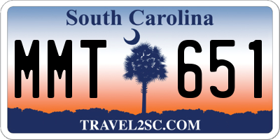SC license plate MMT651
