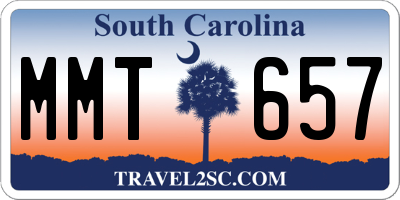 SC license plate MMT657