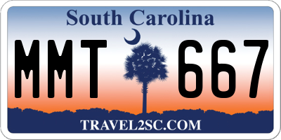SC license plate MMT667