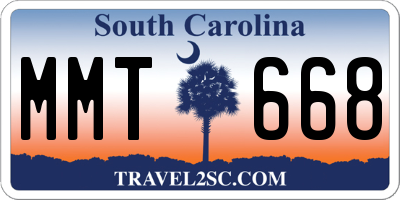 SC license plate MMT668