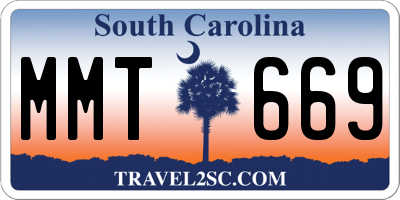 SC license plate MMT669