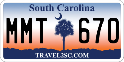SC license plate MMT670