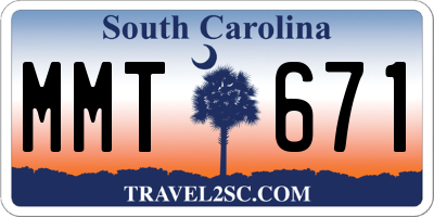 SC license plate MMT671