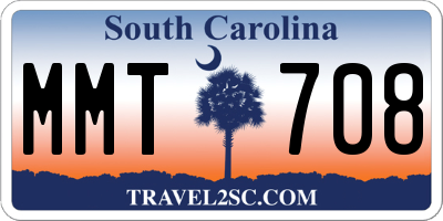 SC license plate MMT708