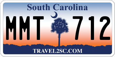 SC license plate MMT712