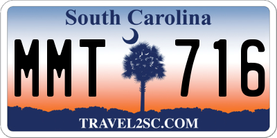 SC license plate MMT716