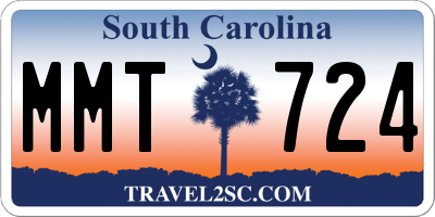 SC license plate MMT724