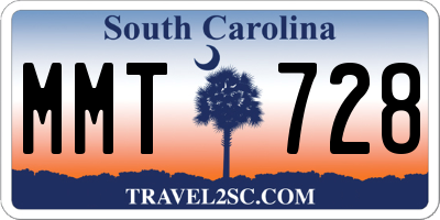 SC license plate MMT728