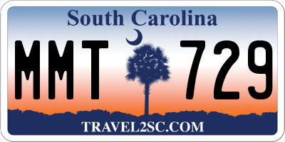 SC license plate MMT729