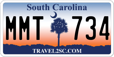 SC license plate MMT734
