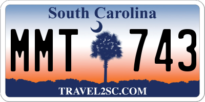 SC license plate MMT743