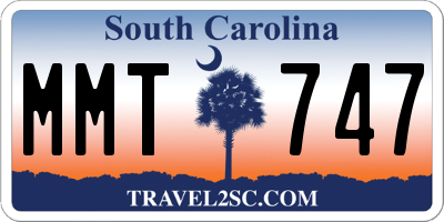 SC license plate MMT747
