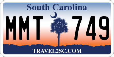SC license plate MMT749