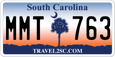 SC license plate MMT763