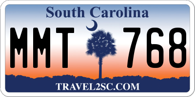 SC license plate MMT768