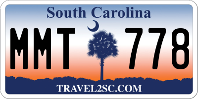 SC license plate MMT778