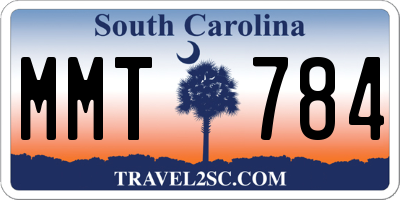 SC license plate MMT784